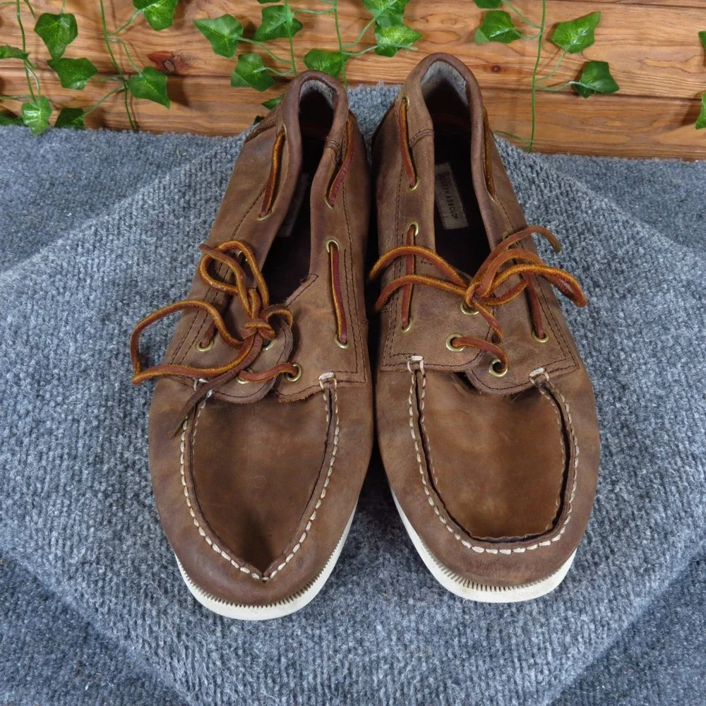 Joseph Abboud Mens Boat Shoe Size 13 Nautical Brown Leather Loafers